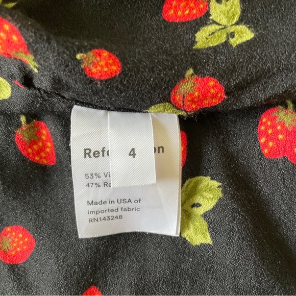 Reformation Black Strawberry Print Tank Top - Picture 4 of 13